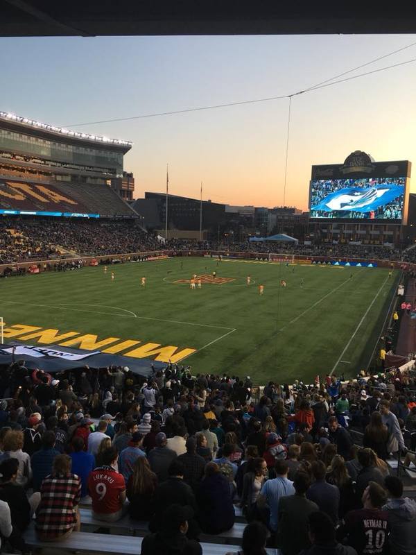 the photo of the TCF stadium