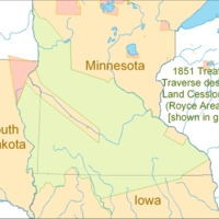 Map of the 1851 Treaty of Traverse des Sioux