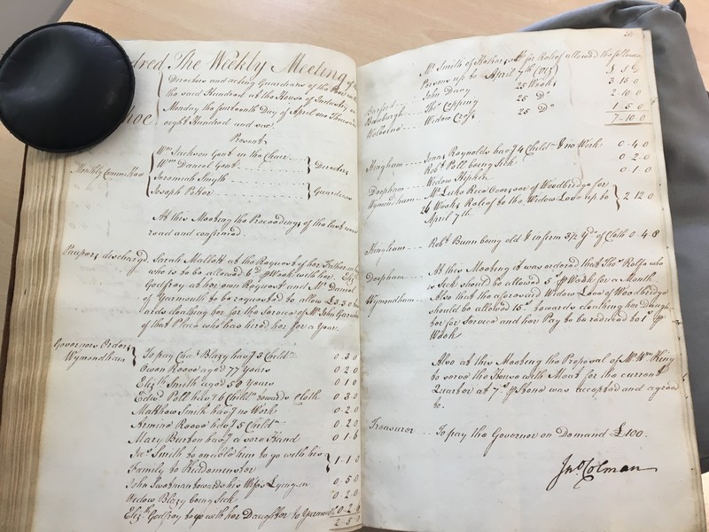 Forehoe Hundred - House of Industry Minute Book 1805-1807 p280-281 image 1 Forehoe Hundred - House of Industry Minute Book 1805-1807 p280-281 image 1