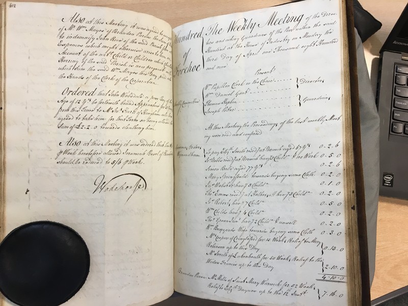 Forehoe Hundred - House of Industry Minute Book 1807-1809 p412-413 image 1 Forehoe Hundred - House of Industry Minute Book 1807-1809 p412-413 image 1