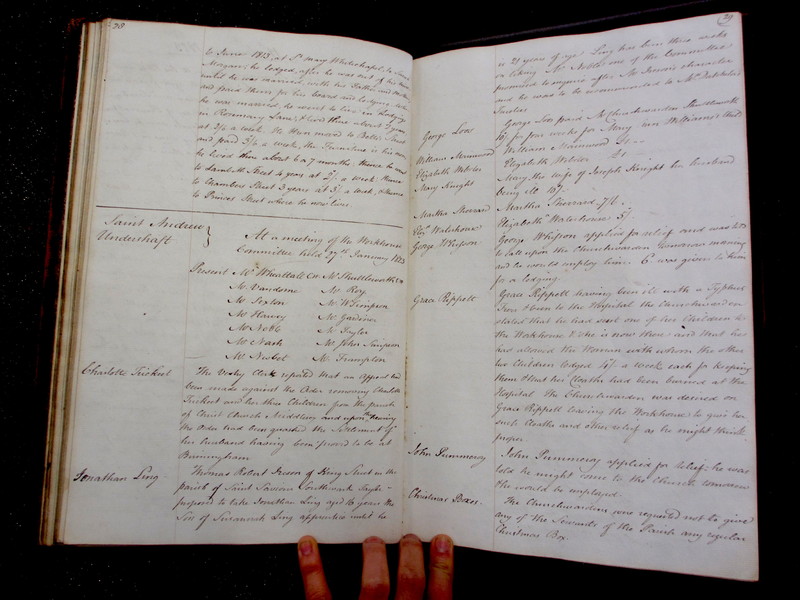St Andrew Undershaft - Workhouse Minute Book 1822-1828 p28-29 image 1 St Andrew Undershaft - Workhouse Minute Book 1822-1828 p28-29 image 1
