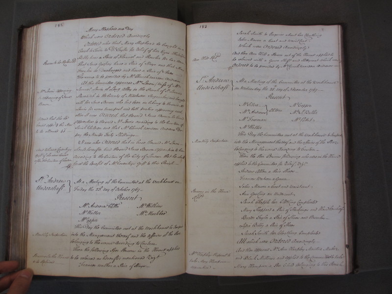St Andrew Undershaft - Workhouse Minute Book 1748-1780 p182-183 image 1