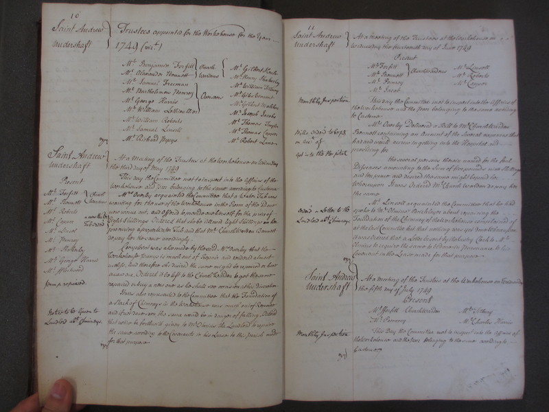 St Andrew Undershaft - Workhouse Minute Book 1748-1780 p10-11 image 1