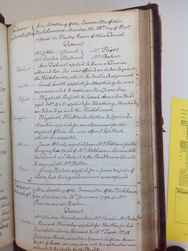 St Andrew Undershaft - Workhouse Minute Book 1780-1801 p117 image 1 St Andrew Undershaft - Workhouse Minute Book 1780-1801 p117 image 1