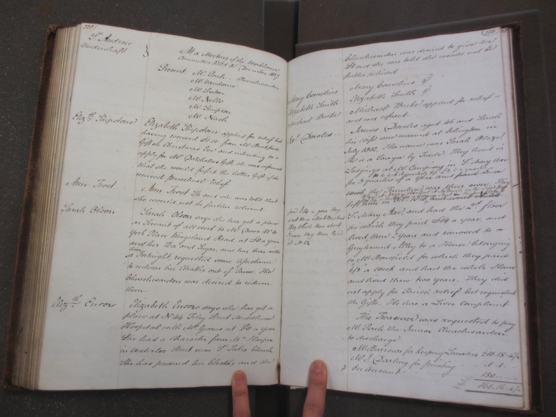 St Andrew Undershaft - Workhouse Minute Book 1822-1828 p220-221 image 1