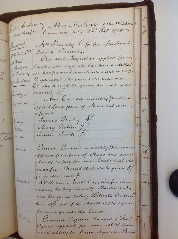 St Andrew Undershaft - Workhouse Minute Book 1780-1801 p245 image 1 St Andrew Undershaft - Workhouse Minute Book 1780-1801 p245 image 1
