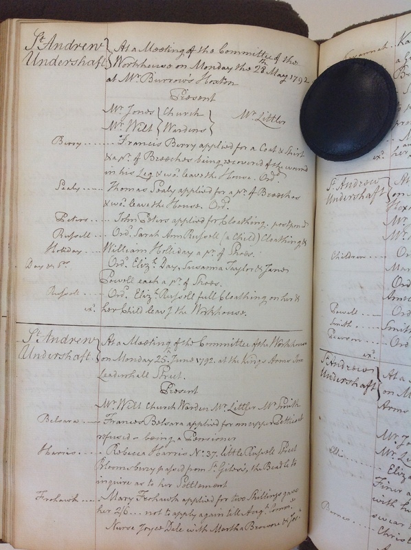 St Andrew Undershaft - Workhouse Minute Book 1780-1801 p142 image 1 St Andrew Undershaft - Workhouse Minute Book 1780-1801 p142 image 1