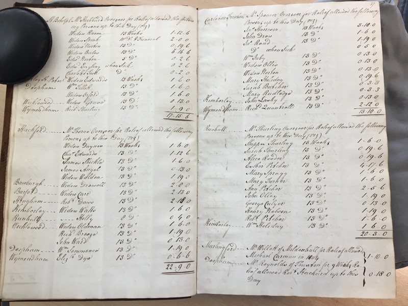 Forehoe Hundred - House of Industry Minute Book 1805-1807 p26-27 image 1