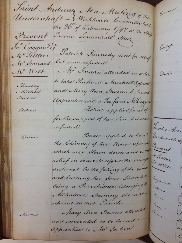 St Andrew Undershaft - Workhouse Minute Book 1780-1801 p212 image 1 St Andrew Undershaft - Workhouse Minute Book 1780-1801 p212 image 1