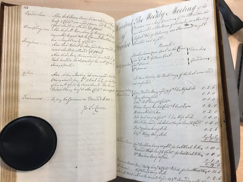 Forehoe Hundred - House of Industry Minute Book 1807-1809 p126-127 image 1 Forehoe Hundred - House of Industry Minute Book 1807-1809 p126-127 image 1