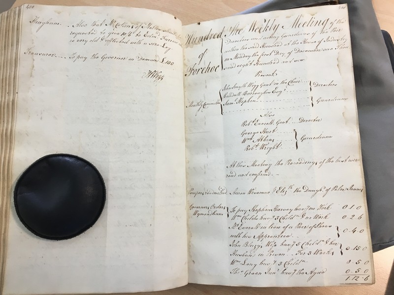 Forehoe Hundred - House of Industry Minute Book 1805-1807 p400-401 image 1 Forehoe Hundred - House of Industry Minute Book 1805-1807 p400-401 image 1