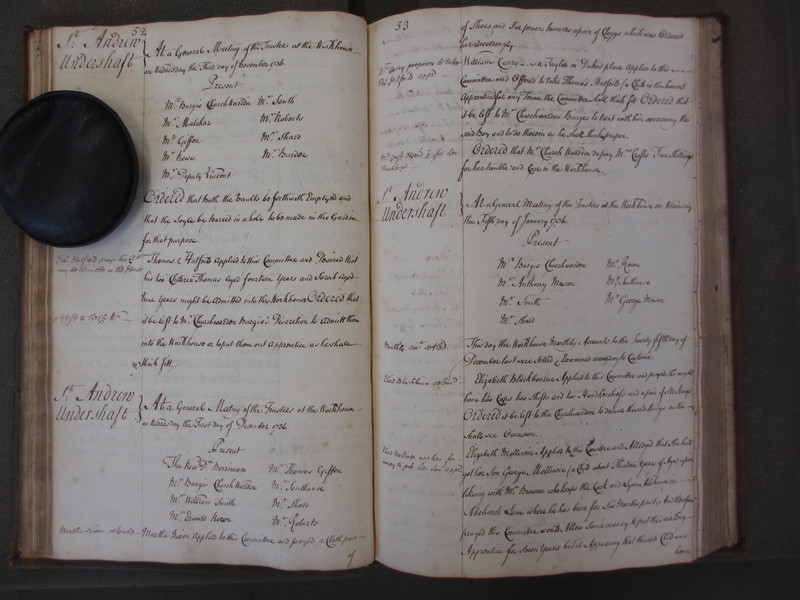 St Andrew Undershaft - Workhouse Minute Book 1732-1748 p52-53 image 1 St Andrew Undershaft - Workhouse Minute Book 1732-1748 p52-53 image 1