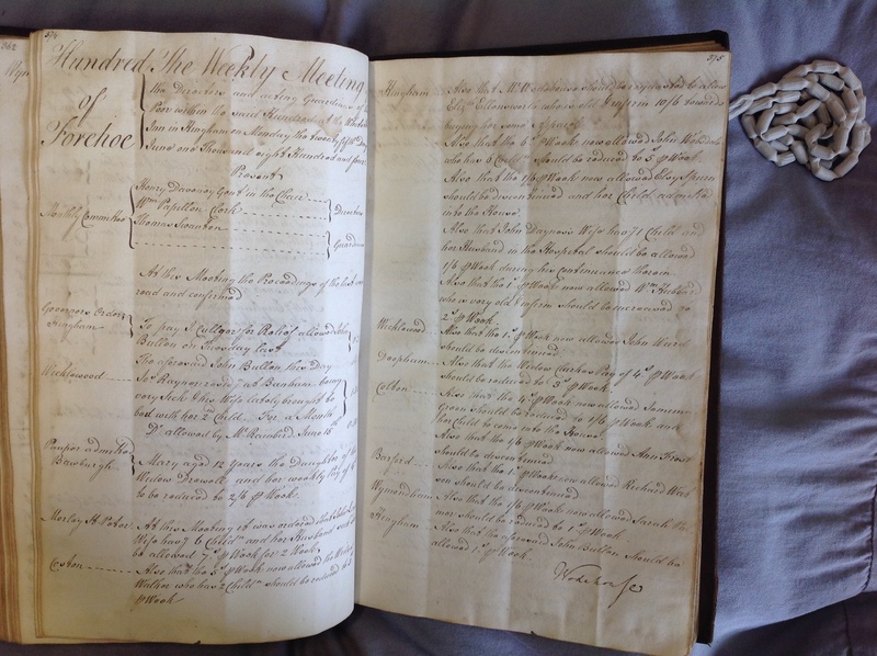 Forehoe Hundred - House of Industry Minute Book 1802-1805 p374-375 image 1 Forehoe Hundred - House of Industry Minute Book 1802-1805 p374-375 image 1