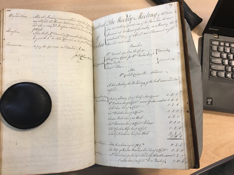 Forehoe Hundred - House of Industry Minute Book 1807-1809 p418-419 image 1 Forehoe Hundred - House of Industry Minute Book 1807-1809 p418-419 image 1