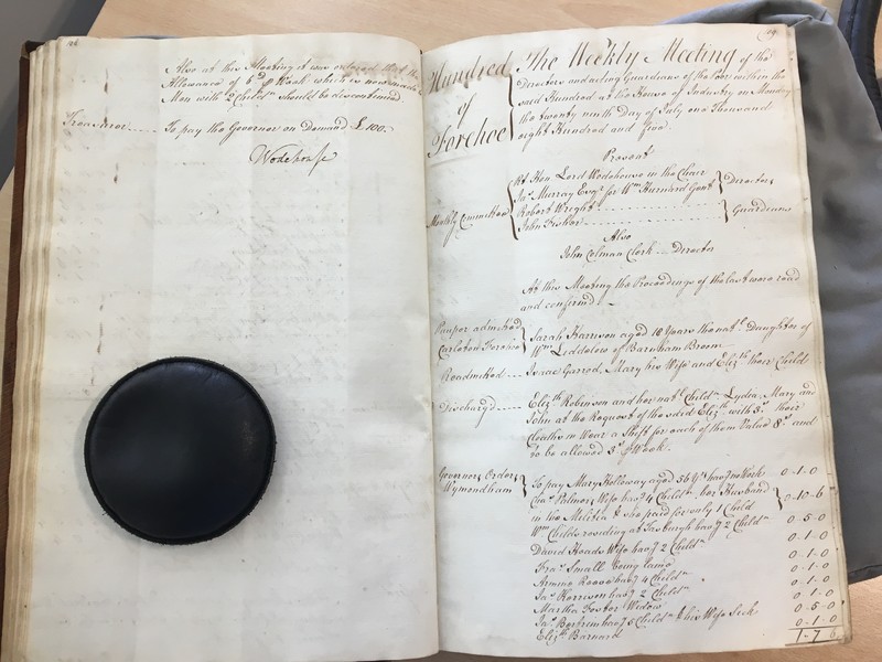 Forehoe Hundred - House of Industry Minute Book 1805-1807 p108-109 image 1 Forehoe Hundred - House of Industry Minute Book 1805-1807 p108-109 image 1