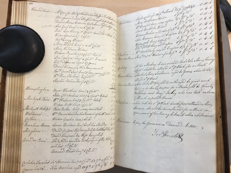 Forehoe Hundred - House of Industry Minute Book 1807-1809 p130-131 image 1 Forehoe Hundred - House of Industry Minute Book 1807-1809 p130-131 image 1