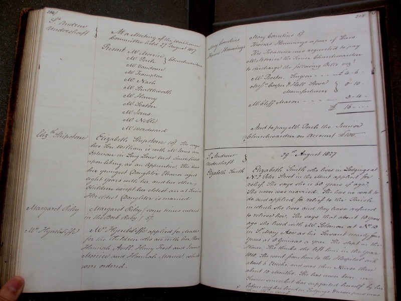 St Andrew Undershaft - Workhouse Minute Book 1822-1828 p204-205 image 1