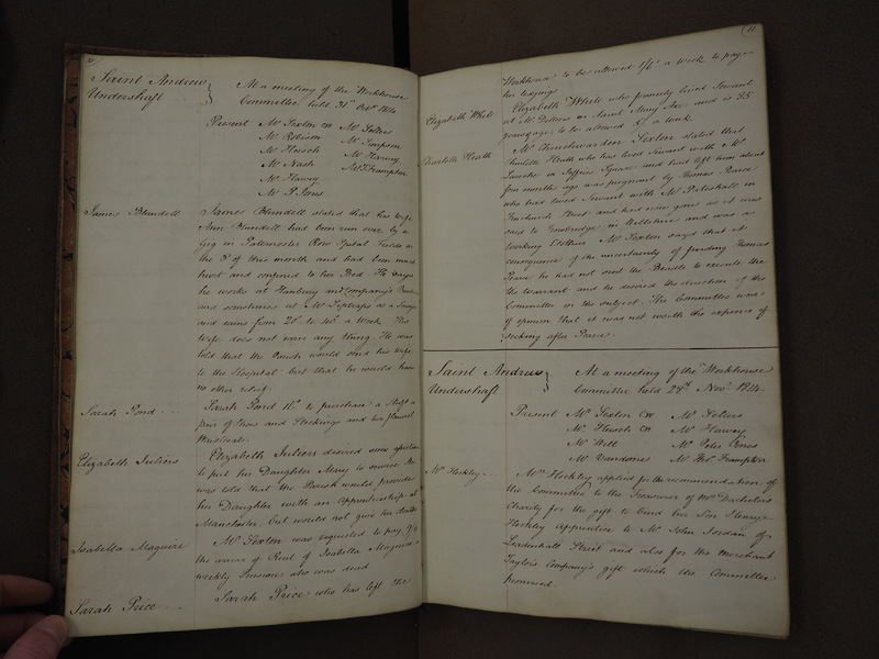 St Andrew Undershaft - Workhouse Minute Book 1814-1822 p10-11 image 1