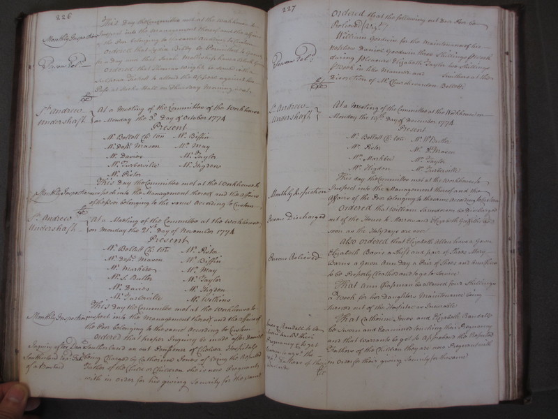 St Andrew Undershaft - Workhouse Minute Book 1748-1780 p226-227 image 1 St Andrew Undershaft - Workhouse Minute Book 1748-1780 p226-227 image 1
