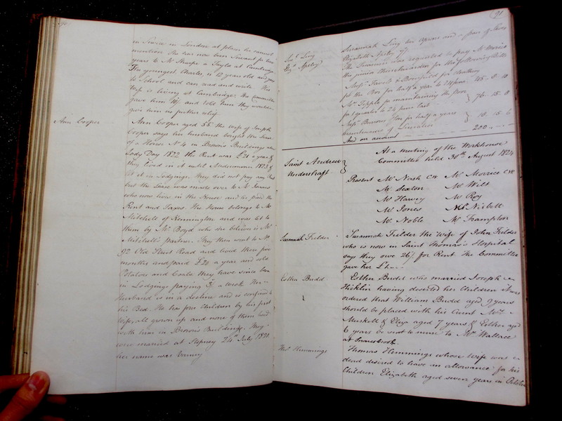 St Andrew Undershaft - Workhouse Minute Book 1822-1828 p90-91 image 1