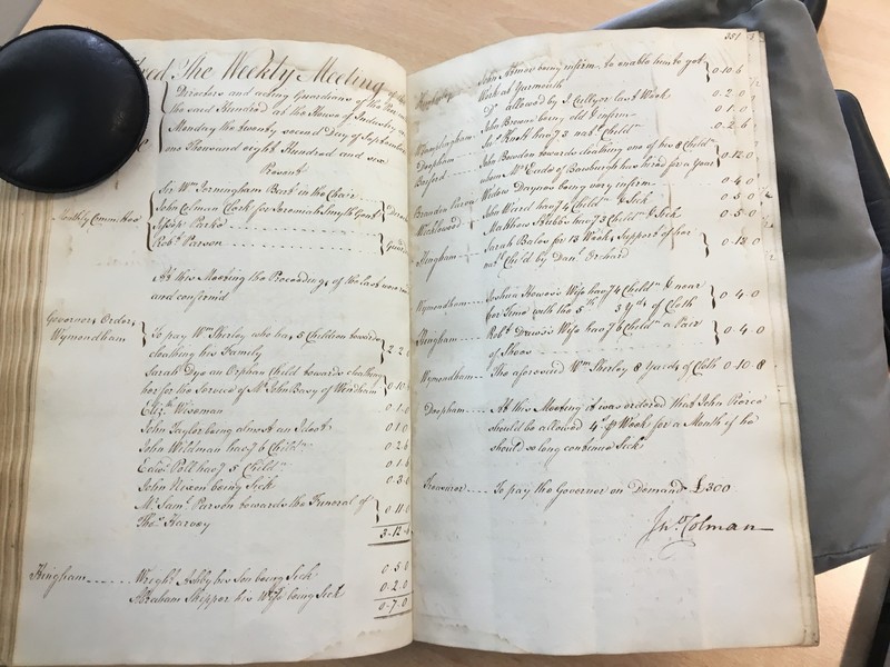 Forehoe Hundred - House of Industry Minute Book 1805-1807 p350-351 image 1 Forehoe Hundred - House of Industry Minute Book 1805-1807 p350-351 image 1
