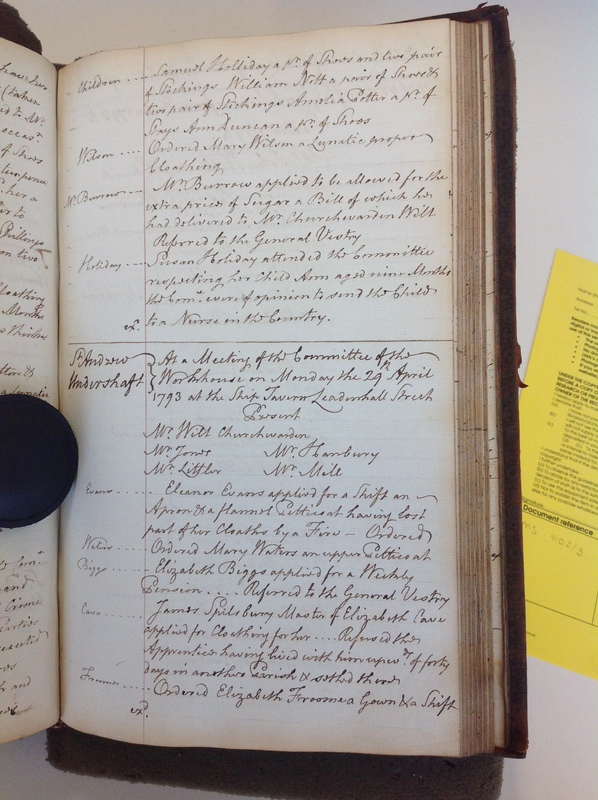 St Andrew Undershaft - Workhouse Minute Book 1780-1801 p149 image 1 St Andrew Undershaft - Workhouse Minute Book 1780-1801 p149 image 1