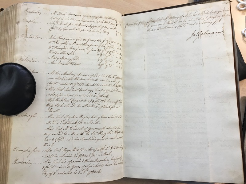 Forehoe Hundred - House of Industry Minute Book 1805-1807 p504-505 image 1