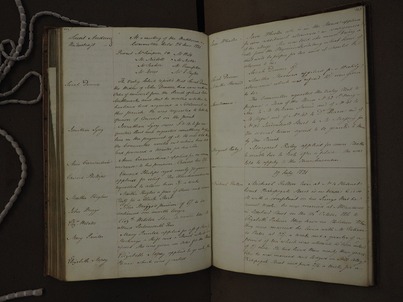 St Andrew Undershaft - Workhouse Minute Book 1814-1822 p222-223 image 1