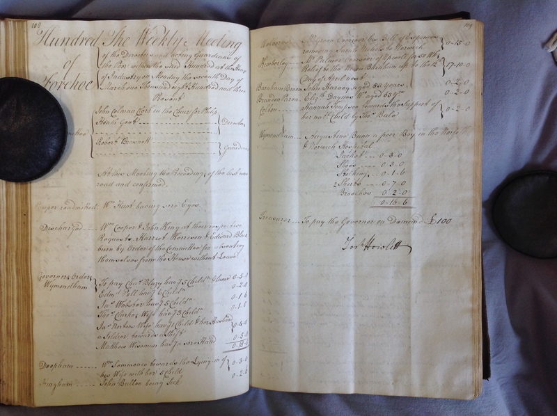 Forehoe Hundred - House of Industry Minute Book 1802-1805 p108-109 image 1 Forehoe Hundred - House of Industry Minute Book 1802-1805 p108-109 image 1