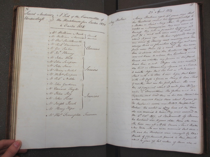 St Andrew Undershaft - Workhouse Minute Book 1822-1828 p76-77 image 1