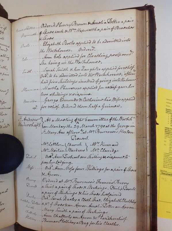 St Andrew Undershaft - Workhouse Minute Book 1780-1801 p119 image 1