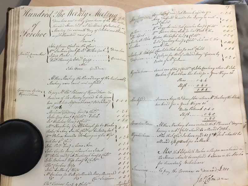Forehoe Hundred - House of Industry Minute Book 1805-1807 p158-159 image 1 Forehoe Hundred - House of Industry Minute Book 1805-1807 p158-159 image 1