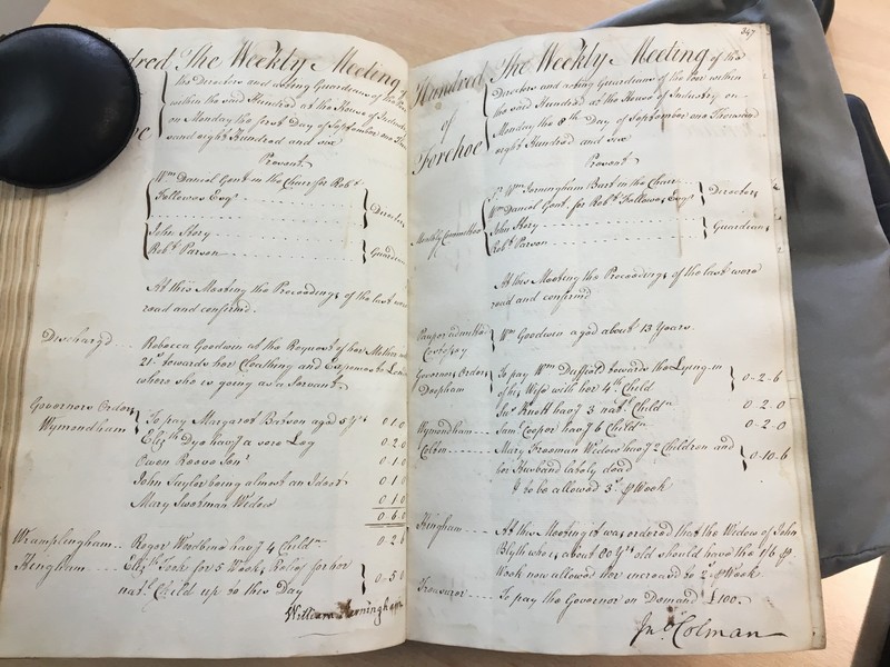 Forehoe Hundred - House of Industry Minute Book 1805-1807 p346-347 image 1 Forehoe Hundred - House of Industry Minute Book 1805-1807 p346-347 image 1