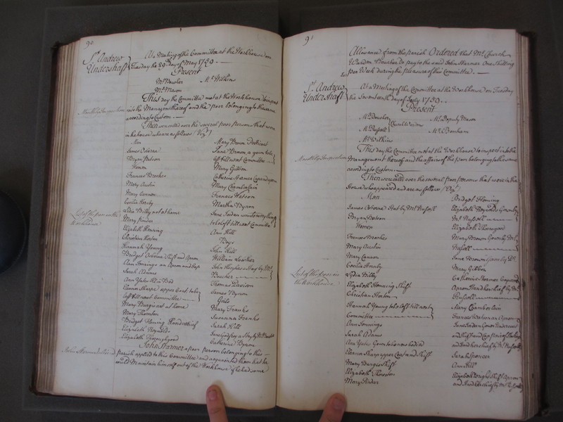 St Andrew Undershaft - Workhouse Minute Book 1748-1780 p90-91 image 1