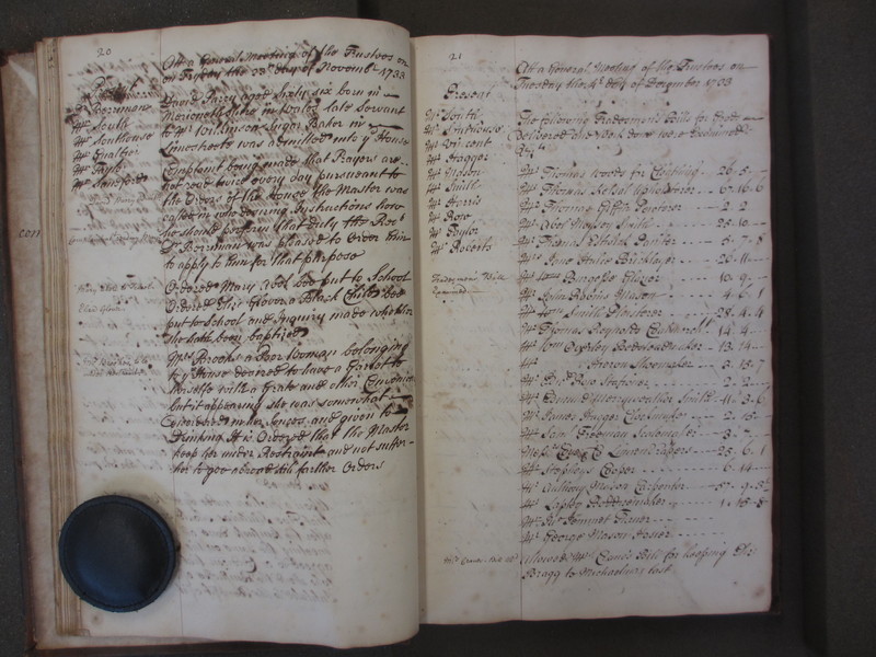 St Andrew Undershaft - Workhouse Minute Book 1732-1748 p20-21 image 1 St Andrew Undershaft - Workhouse Minute Book 1732-1748 p20-21 image 1