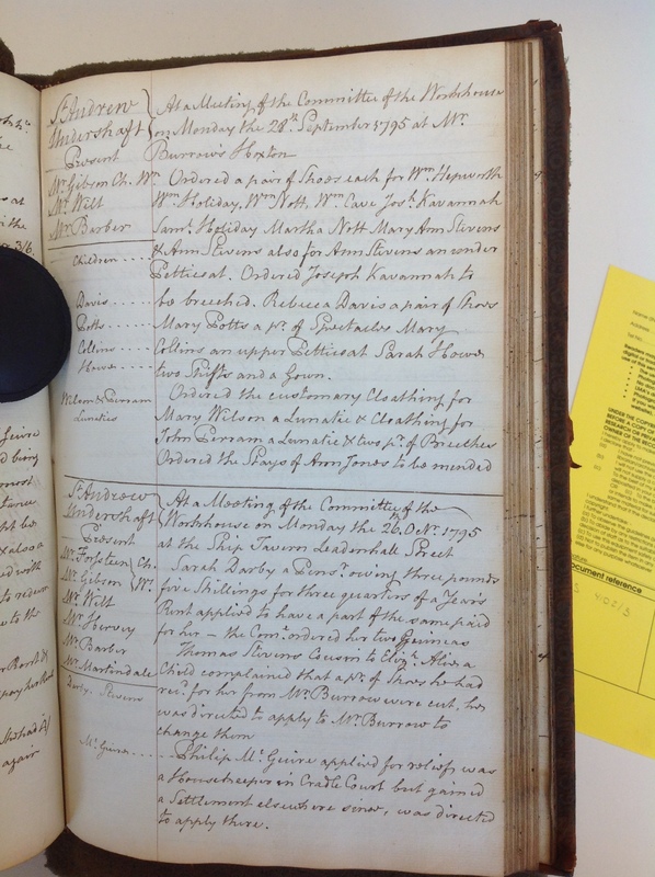 St Andrew Undershaft - Workhouse Minute Book 1780-1801 p173 image 1 St Andrew Undershaft - Workhouse Minute Book 1780-1801 p173 image 1