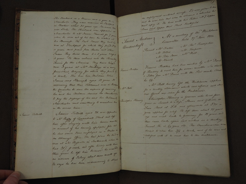 St Andrew Undershaft - Workhouse Minute Book 1814-1822 p4-5 image 1