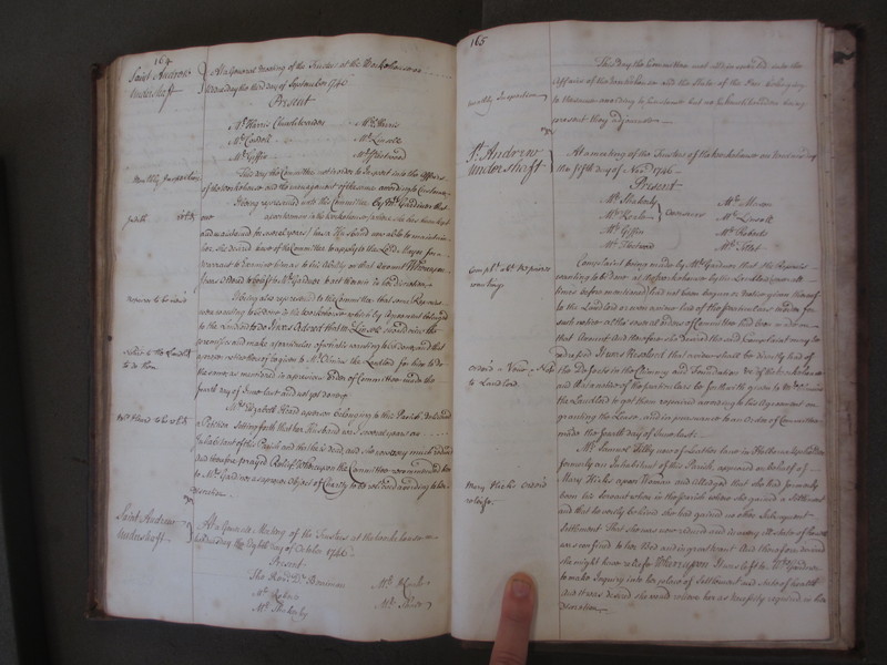 St Andrew Undershaft - Workhouse Minute Book 1732-1748 p164-165 image 1 St Andrew Undershaft - Workhouse Minute Book 1732-1748 p164-165 image 1