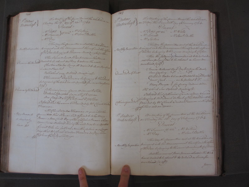 St Andrew Undershaft - Workhouse Minute Book 1748-1780 p146-147 image 1 St Andrew Undershaft - Workhouse Minute Book 1748-1780 p146-147 image 1