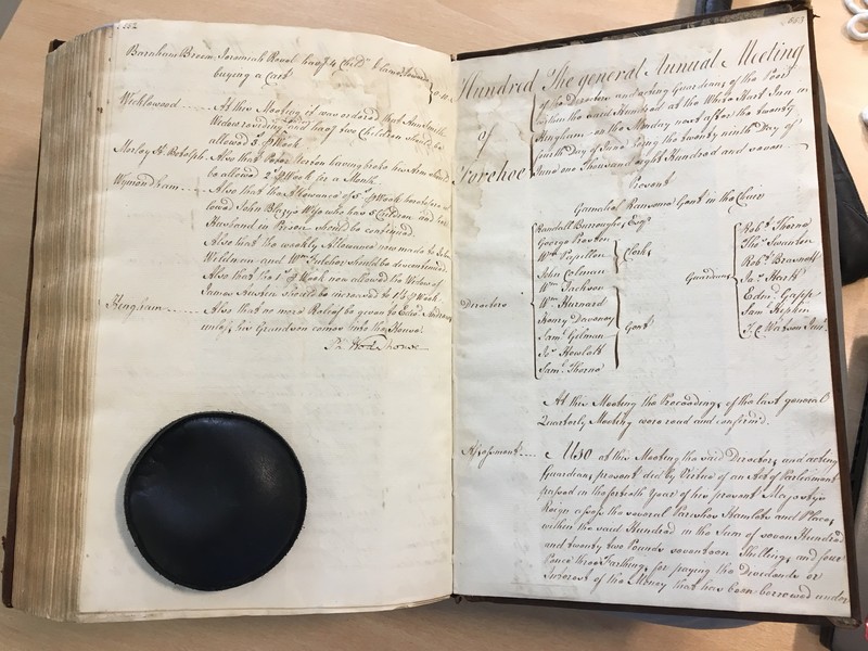 Forehoe Hundred - House of Industry Minute Book 1805-1807 p552-553 image 1