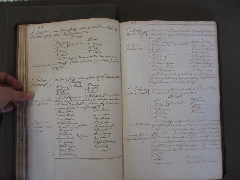 St Andrew Undershaft - Workhouse Minute Book 1748-1780 p58-59 image 1