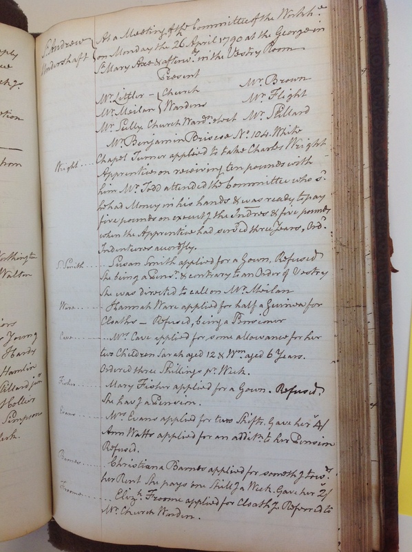 St Andrew Undershaft - Workhouse Minute Book 1780-1801 p121 image 1 St Andrew Undershaft - Workhouse Minute Book 1780-1801 p121 image 1