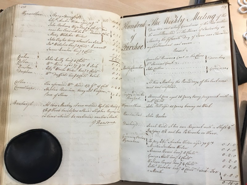 Forehoe Hundred - House of Industry Minute Book 1805-1807 p528-529 image 1