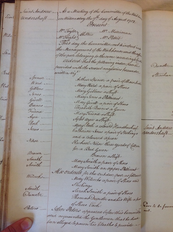 St Andrew Undershaft - Workhouse Minute Book 1780-1801 p38 image 1