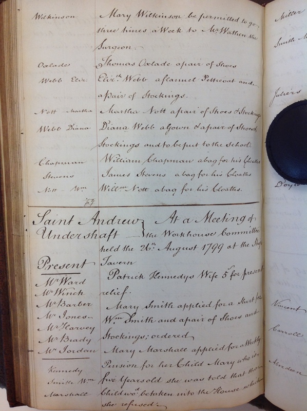 St Andrew Undershaft - Workhouse Minute Book 1780-1801 p234 image 1 St Andrew Undershaft - Workhouse Minute Book 1780-1801 p234 image 1