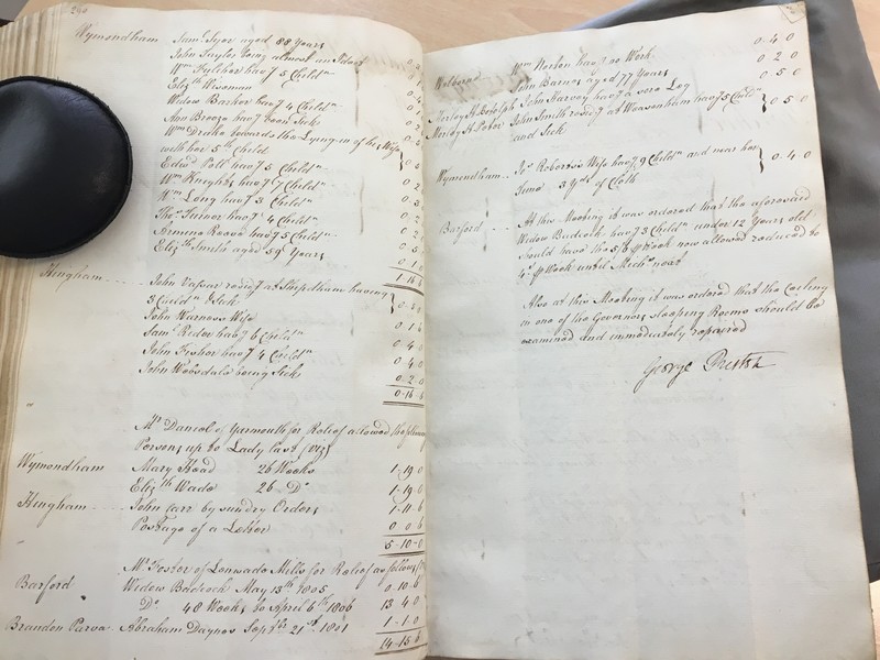 Forehoe Hundred - House of Industry Minute Book 1805-1807 p290-291 image 1 Forehoe Hundred - House of Industry Minute Book 1805-1807 p290-291 image 1