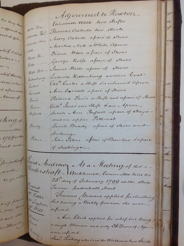 St Andrew Undershaft - Workhouse Minute Book 1780-1801 p225 image 1 St Andrew Undershaft - Workhouse Minute Book 1780-1801 p225 image 1
