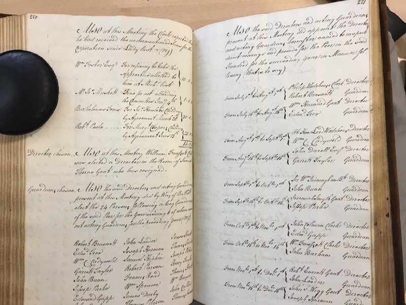 Forehoe Hundred - House of Industry Minute Book 1807-1809 p220-221 image 1