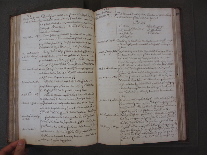 St Andrew Undershaft - Workhouse Minute Book 1732-1748 p124-125 image 1 St Andrew Undershaft - Workhouse Minute Book 1732-1748 p124-125 image 1