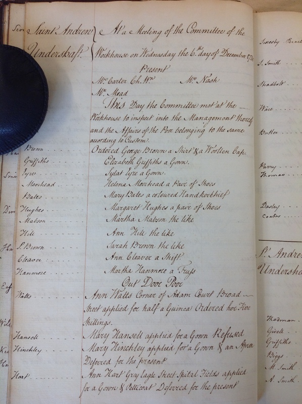St Andrew Undershaft - Workhouse Minute Book 1780-1801 p12 image 1